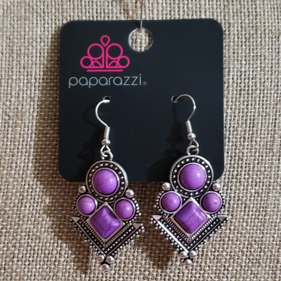 Paparazzi Earrings - So Sonoran Purple